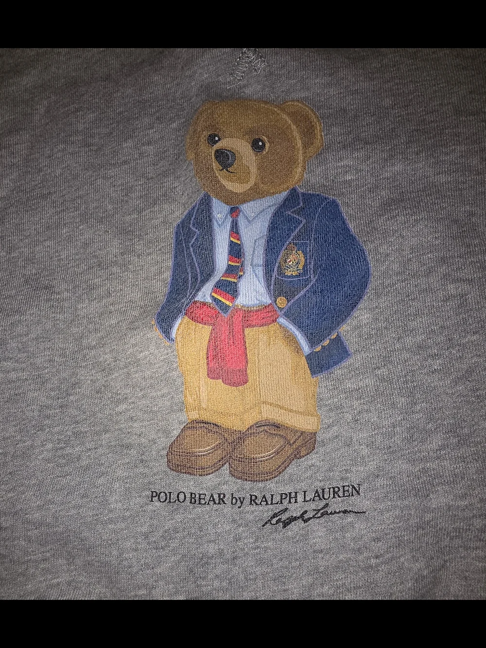 Ralph Lauren Polo Kids' Grey Bear Graphic Sweatshirt Size 5